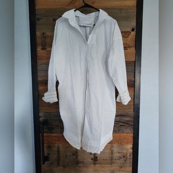 Anthropologie Tops - NWT Anthropologie Beautiful White Long Button Up